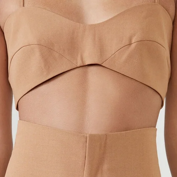 Athena Crop Top In Chestnut Bralette Bra - Picture 3 of 8